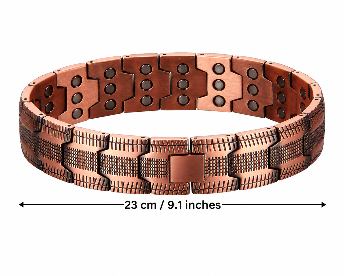 Ribbed Mosaic Copper Bracelet