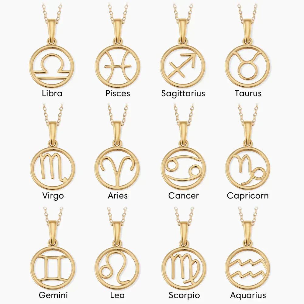 Zodiac sign necklace - Gold