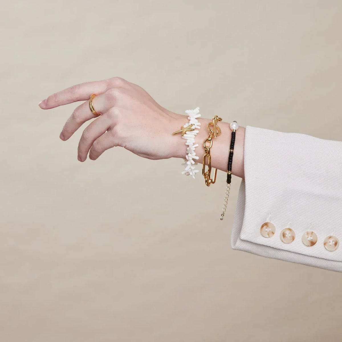 Link T-Bar Bracelet | White Gold